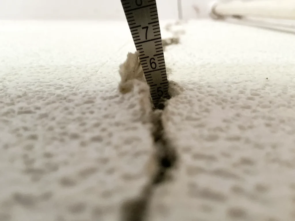 Mesure d'un fissure intérieure - LRG Expertises - Libourne